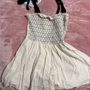 White and Black Patterned Romper